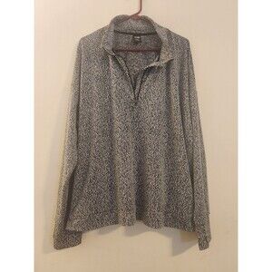 Avia Women's‎ XXXL(22) Brushed Fleece Lined 1/4 Zip Top Vivid White Black Soot